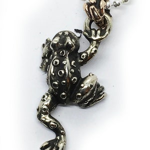 Good Luck Frog Silver Pendant