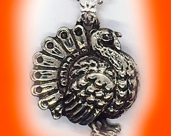 Thanksgiving Turkey Sterling Silver Pendant