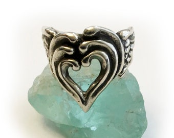 Heart Wings Sterling Silver Ring