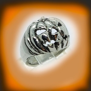 Halloween Pumpkin Sterling Silver Ring