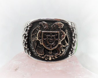 Coat Of Arms of Armenia Silver Ring
