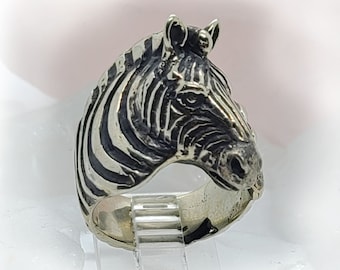 Zebra Sterling Silver Ring