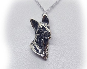 German Shepherd Sterling Silver Necklace