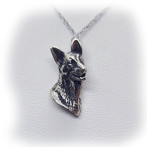 German Shepherd Sterling Silver Necklace