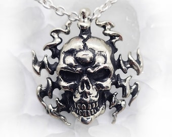 Electrifying Skull Sterling Silver Pendant