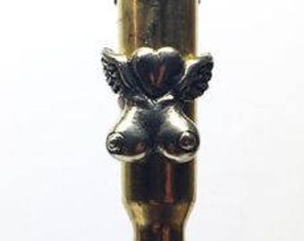 Love Bullet “Breast With Wings” Silver Pendant