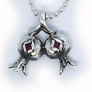 Two Pomegranate Sterling Silver Pendant