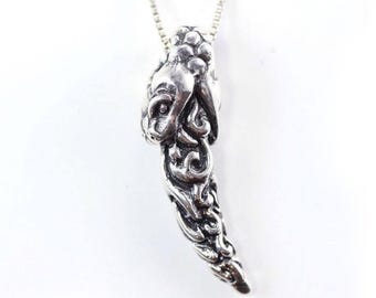 Tribal Python Schlangenzahn Sterling Silber Anhänger