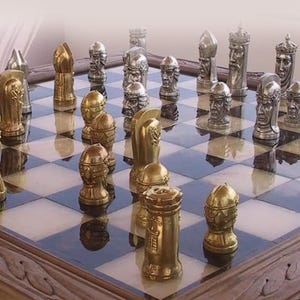 Tigrani Faces Version #1 Sterling Silver Chess set
