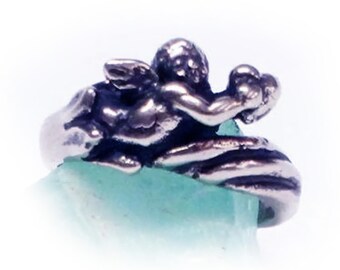 Angel Small Silver Ring