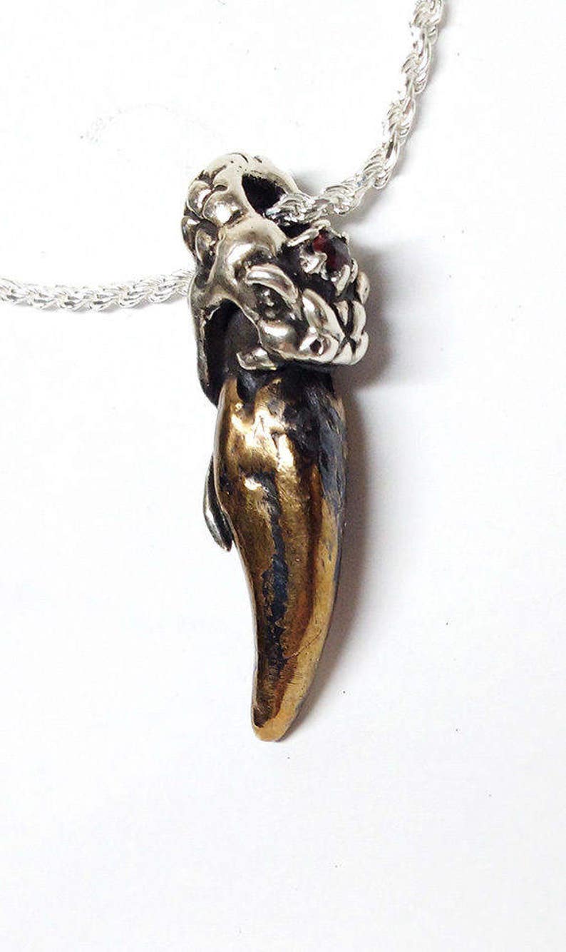 Snake Fang Sterling Silver Pendant Etsy