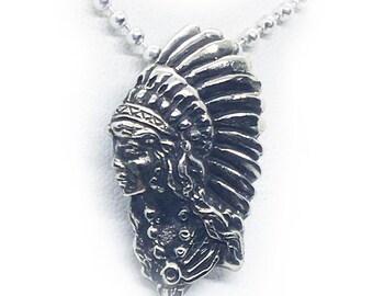Apache Woman Silver Pendant