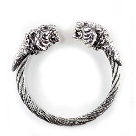 Double Jaguar Rare Vintage Sterling Silver Bracelet Cuff Double Jaguar Rare Vintage Sterling Silver Bracelet Cuff