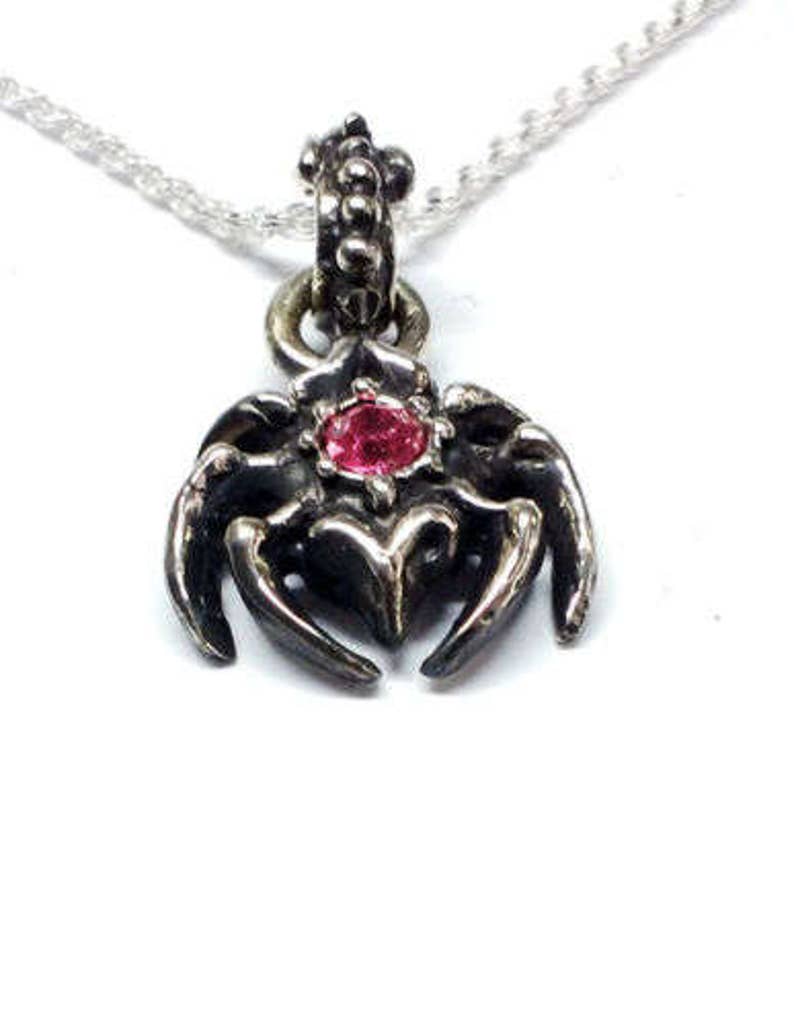 Spider Charm Silver Pendant