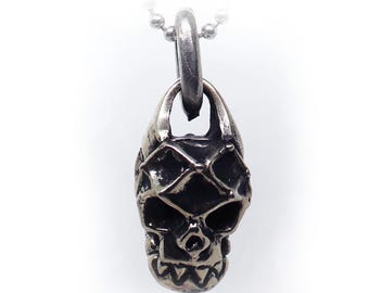Abstract Impression Skull Sterling Silver Pendant