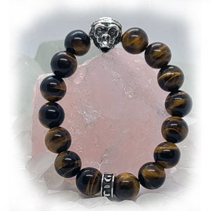 Chimpanzee Monkey with Tiger Eye Beads Bracelet