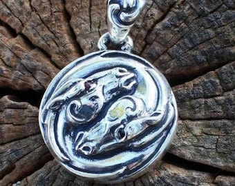 Yin - Yang Horse Spirit Silver Pendant