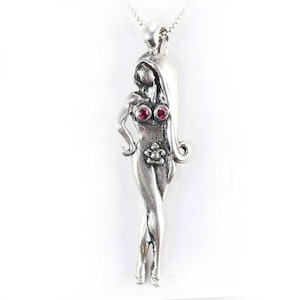 Stone Breast Model Sterling Silver Pendant