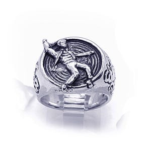 Elvis Presley ''King of Rock and Roll''  Sterling Silver Ring V1