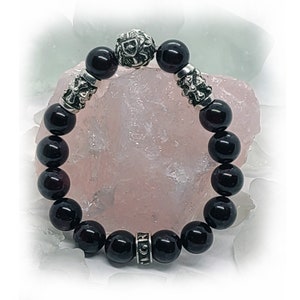 Armenia Court of Arms with Crosses Garnet Beads Bracelet