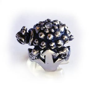 Turtle with Ruby Sterling Silver Ring