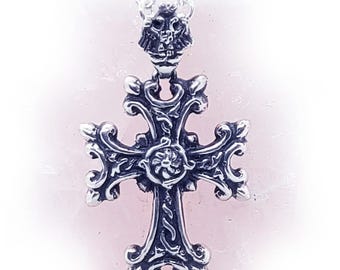 Silver Armenian Cross Pendant With Etchmiadzin Coat of Arms Loop