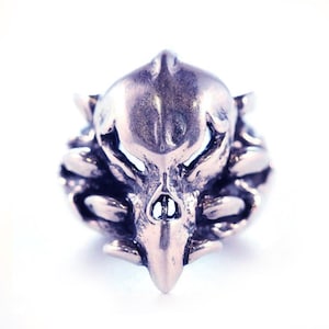 Alien Skull Sterling Silver Ring