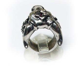 Ox Sterling Silver Ring With Rubies - Etsy
