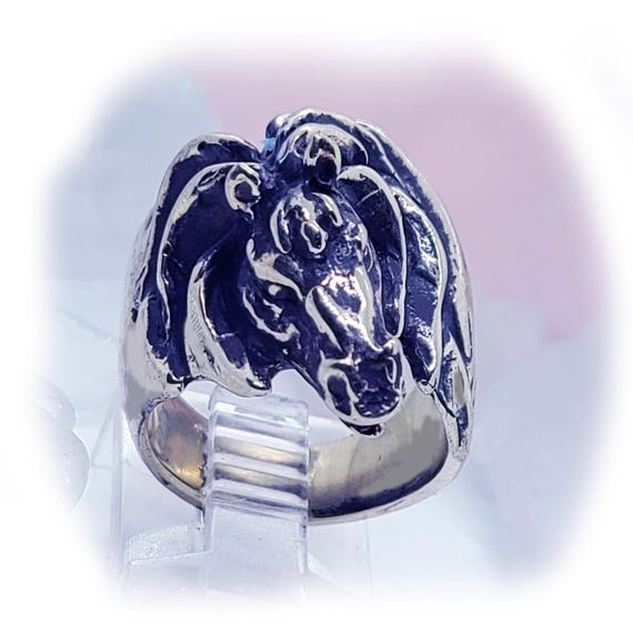 馬のスターリングシルバーリング V2 - Etsy 日本