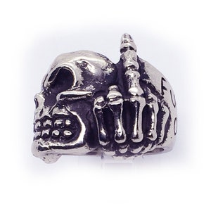 Fuck You Fuck Off Sterling Silver Ring
