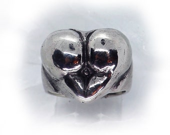 Ass Heart Sterling Silver Ring