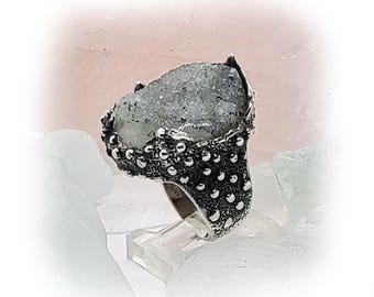 Vulkan Ring mit Natürlichen Amethyst Stein