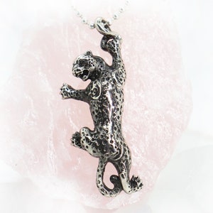 Climbing Cheetah Sterling Silver Pendant
