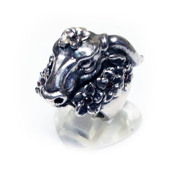 Ox Sterling Silver Ring With Rubies - Etsy