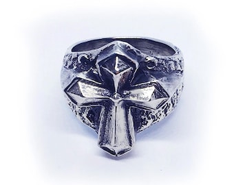 Bague croix en argent sterling