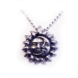 Sun with Moon Silver Pendant