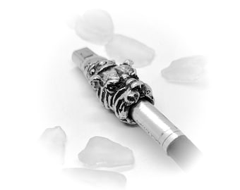 Bulldog Head Sterling Silver Cigarette Pipe