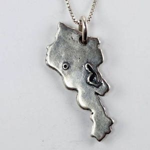 Map of Armenia Sterling Silver Pendant