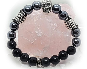 Skull with Snakes Beads Bracelet
