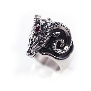 Widder Kopf Sterling Silber Ring