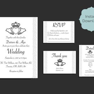 Celtic Claddagh Wedding Invitation Set