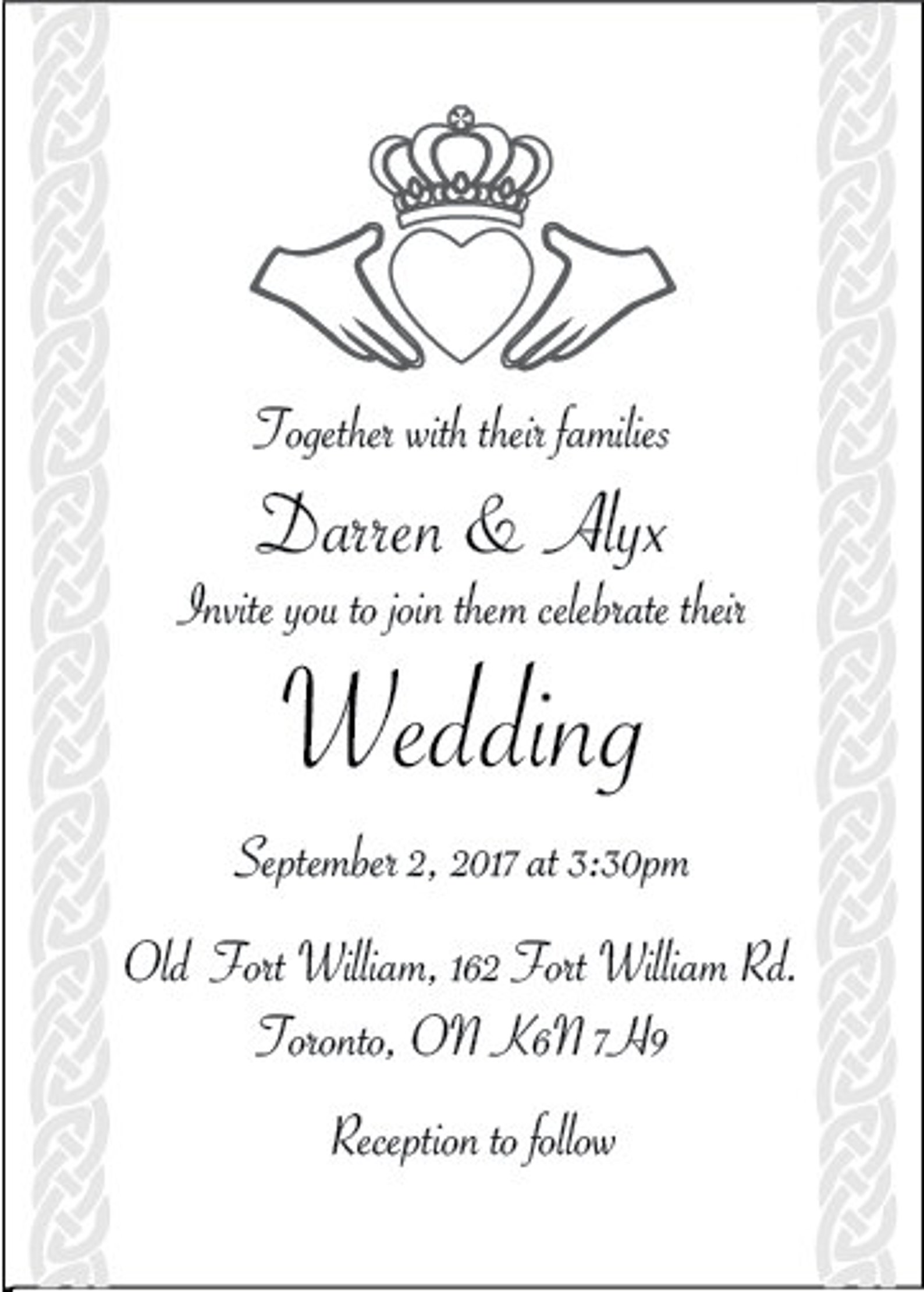 Celtic Claddagh Wedding Invitation Set Etsy Canada
