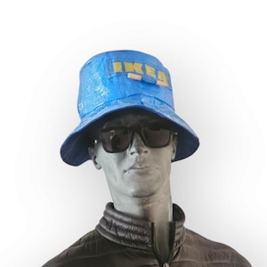 Ikea Bucket Hat- Sacs frakta Upcycling- Festival Bucket Hat avec petit crayon- chapeau Ikea unisexe- Adolescent et adulte