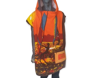 Surfponcho Windsurfing- Ponchotowel - Surfcape- Towel Hoodie - Upcycling Retro Handtücher