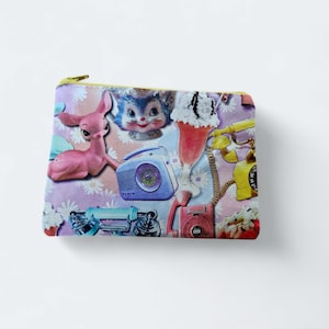 Etui handgemaakt- telefoon- banbi - bloemen print- roze fantasy print- roze toilettas- pennen etui katoen
