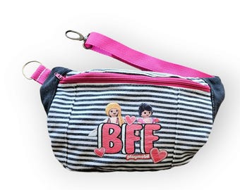 Kinder Umhängetasche Upcycling Playmobil T-Shirt - Playmobil BFF Print - Playmobil Fanny Pack - Handgemachte Kinder Playmobil Tasche
