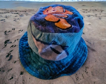 Badstof Vissershoed- Upcycling Nemo Handdoek- Nemo Fisherman Hat - Limited Edition - Teenager and Adult