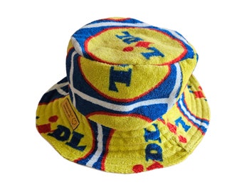 Chapeau Bucket- Serviette Lidl Upcycling- Mode Lidl- Chapeau de Pêcheur- Mode Festival - Adolescent et Adulte