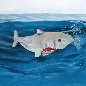 Zomhix Make-up-Tasche „Shark-01“ – Aus Leinen, 25,4x19,1 Cm, Platzsparend & Stylisch