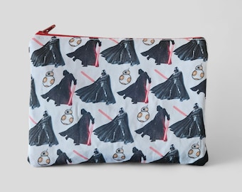 Handgefertigte gefütterte Tasche - Star Wars-Aufdruck - Schminktasche - Reisetasche/Geldbörse Star Wars - Erste-Hilfe-Tasche
